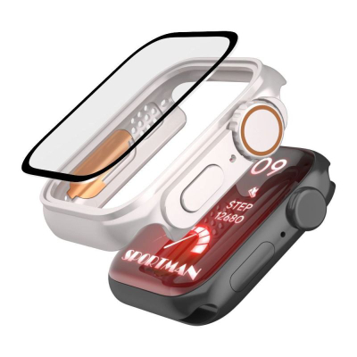 Mbrojtëse ekrani Tech-Protect Defense360 për Apple Watch 10, 46mm, xham i fortë, e zezë me portokalli