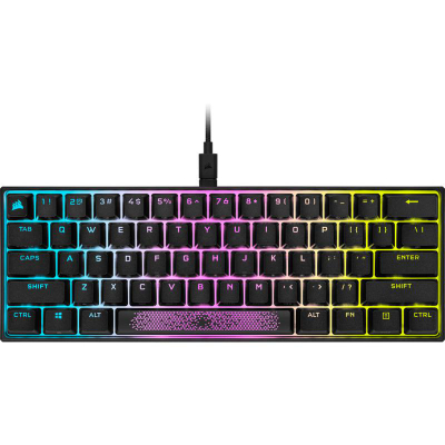 Tastierë mekanike gaming Corsair K65 RGB Mini, 60%, Cherry MX Red, me kabllo USB Type C të shkëputshme