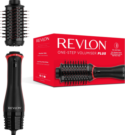 Четка за сушење коса Revlon One Step Volumizer Plus, 2 во 1, за волумен и израмнување, црна