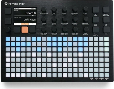 Groovebox i vogël për me marrë me vete Polyend Play, me ekran LCD, 16GB, i zi