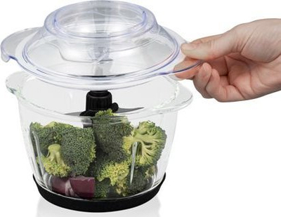 Електричен сечко Cloer Multi Chopper 6829, 1.2L, стаклено садче, црн инокс