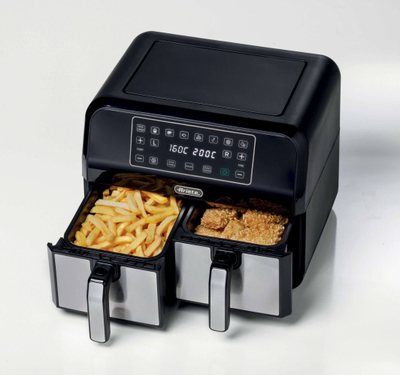 Fritezë me ajër Ariete 4624 Double, 8L, 1700W, e zezë argjendi