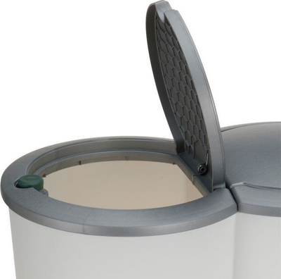 Kosh riciklimi dopio 2 x 25L, i rrumbullakët, i bardhë gri