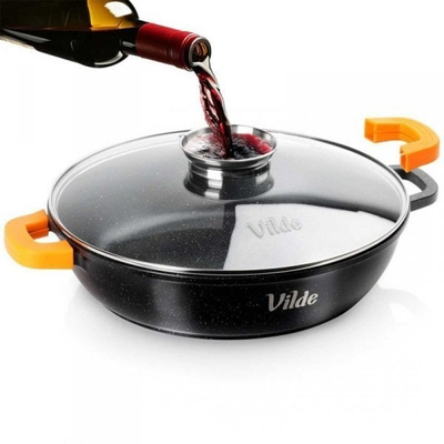 Tigan i thellë Vilde Terruna Aroma, 32 cm, 4.7L, me kapak xhami
