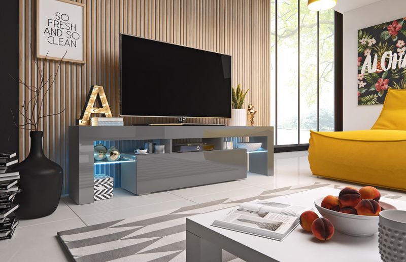 Komodë TV Bed Meble Toro 158, 160 cm, MDF, gri