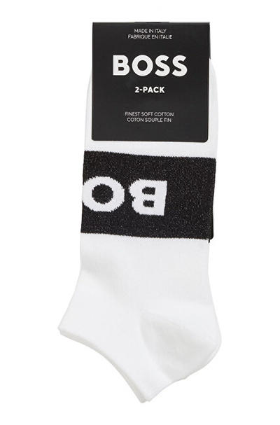 Çorape Boss HBW 2PK AS Logo SN31, paketim 2 palë, të bardha