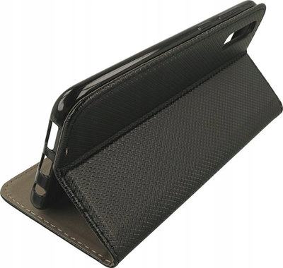Futera libri me magnet për Samsung Galaxy A50, me xhepa kartash, e zezë