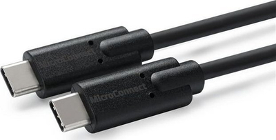 Kabllo USB C Microconnect USB3.2CC0.25, USB 3.2 Gen 2, 0.25m, e zezë