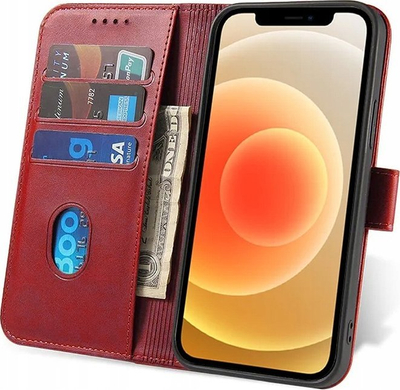 Këllëf-portofol MARV për Samsung Galaxy A25 5G, tip bookcase, me xhepa për karta, i kuq