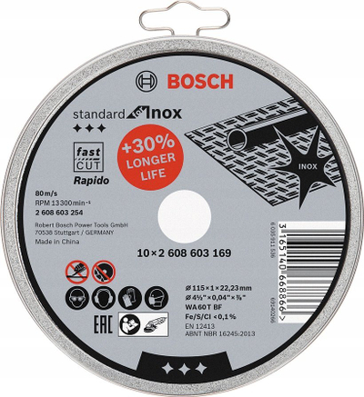 Disk prerës Bosch, 115mm, set 10 copë