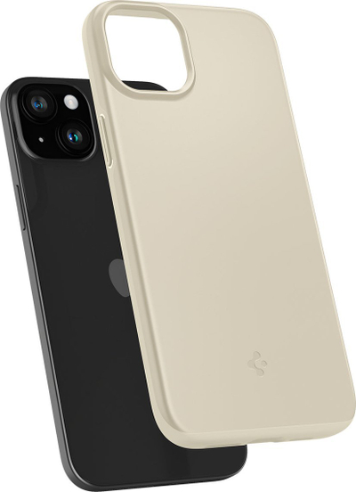 Kuti mbrojtëse Spigen Thin Fit për iPhone 15 Plus 6.7", ngjyrë mute beige