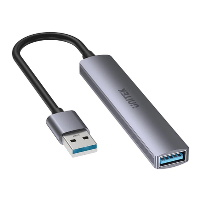 USB Hub Unitek Y-2178, 4x USB 2.0, i argjendtë