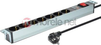 Prize zgjatës rack Digitus DN-95407, 7x Schuko, 19", alumini