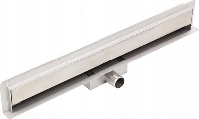 Kanal linear muri Inoxstyle Wall Linear Drain Side 80 cm, çelik inoks AISI 304, grilë dyshe, ngjyrë argjendtë