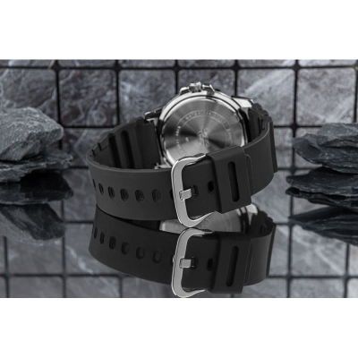 Orë dore Casio MTP-VD300-7B, kronograf, për meshkuj, e zezë