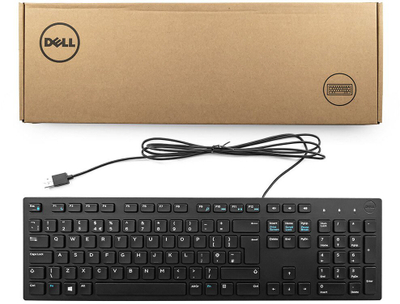 Tastierë Dell USB, me kabëll, layout UK, e zezë