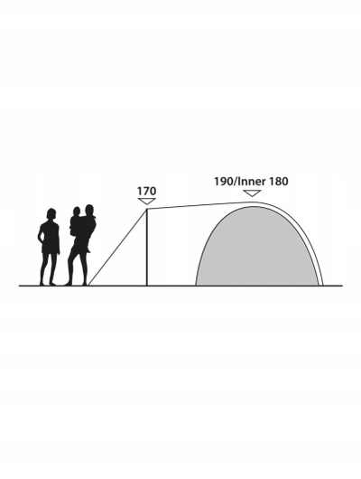 Tenda Outwell Cloud 5 Plus, 5 persona, e gjelbër