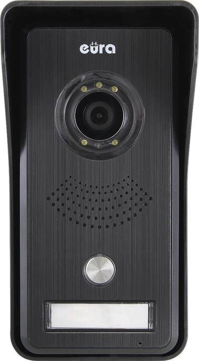 Video interkom Eura VDP-42A3 Gamma Plus, ekran 7", WiFi Tuya, 2 hyrje, lexues afërsie, i zi