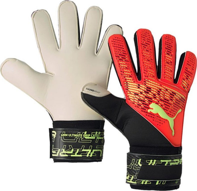 Doreza portieri Puma Ultra Grip 2 RC 41814 02, latex 4mm, me shirit mbyllës, portokalli me të zezë