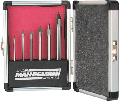 Set stërvitjesh për qeramikë dhe xham Bruder Mannesmann M54806, 6 copë, fole cilindrike, ngjyrë metalike