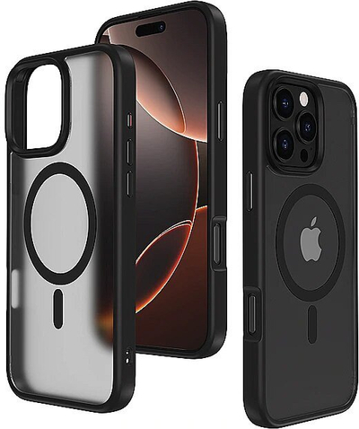 Mbulesë Mocco Signature MagSafe për iPhone 16 Pro Max, sistem MagSafe, mbrojtje kundër goditjeve, e zezë