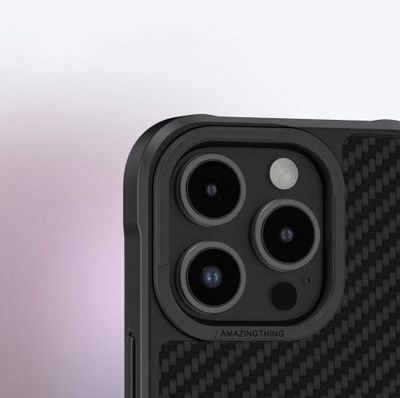 Mbulesë telefoni Amazingthing Titan Max për iPhone 16 Pro Max, fibra aramid 1500D, mbrojtje e fortë, e zezë