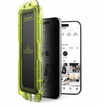 Mbrojtëse ekrani Ringke Easy Slide Privacy, xham i temperuar, 2 copë, për iPhone 17 Air Pro, e zezë