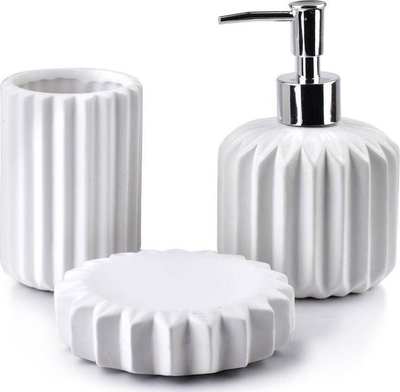 Set banjoje BathLAB Mondex Ferra, qeramikë, 3 copë, i bardhë