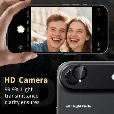 Mbrojtëse kamere Tech-Protect Camring Fit+ për iPhone 17 Air Pro, xham alumini, 1 copë, transparente
