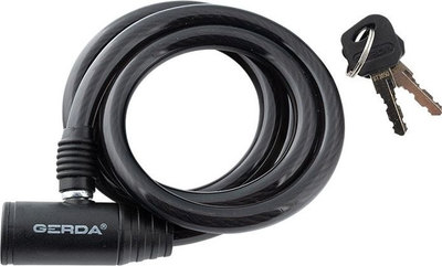 Катинар за велосипед Gerda FLEX 1000/8K, кабел 100cm 8mm, црн