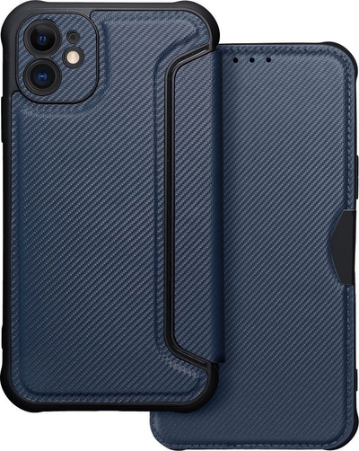 Këllëf telefoni OEM Razor për iPhone 11, tip libër, xhep për karta, blu