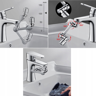 Zgjatues rubineti ROTARY Faucet Extension Aerator XL1063, rrotullim 1080°, trup metal, ngjyrë argjendi