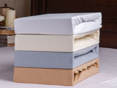 Çaçaf fitted Miss Lucy Jersey, 220x220 cm, pambuk, ecru