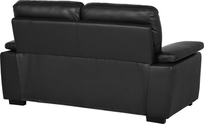 Divan dy vendesh Faux Leather, lëkurë sintetike, i zi
