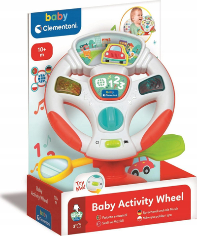 Lodër timon elektronik Baby Clementoni Talking Activities, me drita dhe tinguj, për bebe, shumëngjyrësh