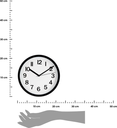 Orë muri Atmosphera D22, 22 cm, plastike, e zezë