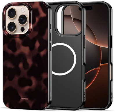 Mbështjellës telefoni Tech-Protect Lamano MagSafe, për iPhone 16 Pro, dizajn Panther, i zi