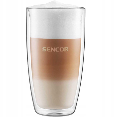 Set gotash latte Sencor SGX 002, 380 ml, qelq borosilikat, transparente