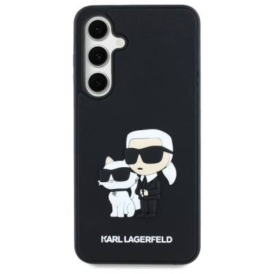 Kapak telefoni Karl Lagerfeld KLHCS24FE3DRKCNK, hardcase 3D, për Samsung Galaxy S24 FE, i zi