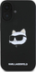 Kuti telefoni Karl Lagerfeld Choupette Head për iPhone 16, silikon i lëngshëm, e zezë