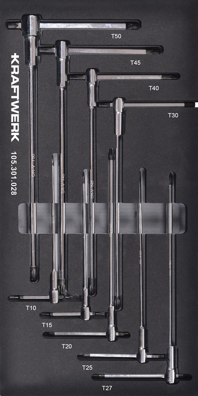 Set me çelësa Kraftwerk T-handle TX 105.301.028, 9 copë, 20 x 40