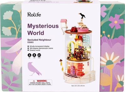 Puzzle 3D dekorativ Rolife RDS003 Secluded Neighbour, miniaturë dollhouse, me kupolë xhami