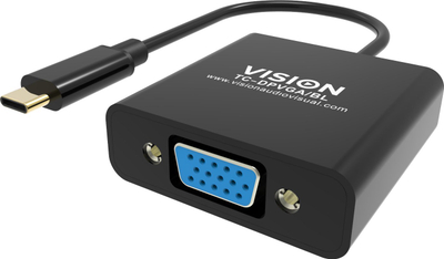 Adapter video Vision TC-USBCVGA/BL, USB C në VGA, i zi