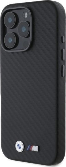 Këllëf telefoni BMW BMHCP16L23PUFWC për iPhone 16 Pro 6.3", metal karboni, i zi