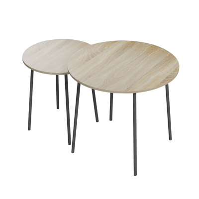 Set tavolina për kafe 2-pjesësh Cupper Φ55x45Hcm (HM9878.01), zezë