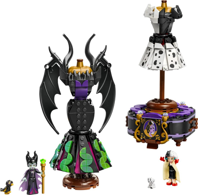 Lodër ndërtimi LEGO Disney 43262, Villains Maleficent dhe Cruella De Vil, set kreativ, shumëngjyrëshe