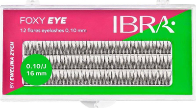 Qerpikë tufëza IBRA Makeup Foxy Eye, 16mm, 120 copë, të zinj