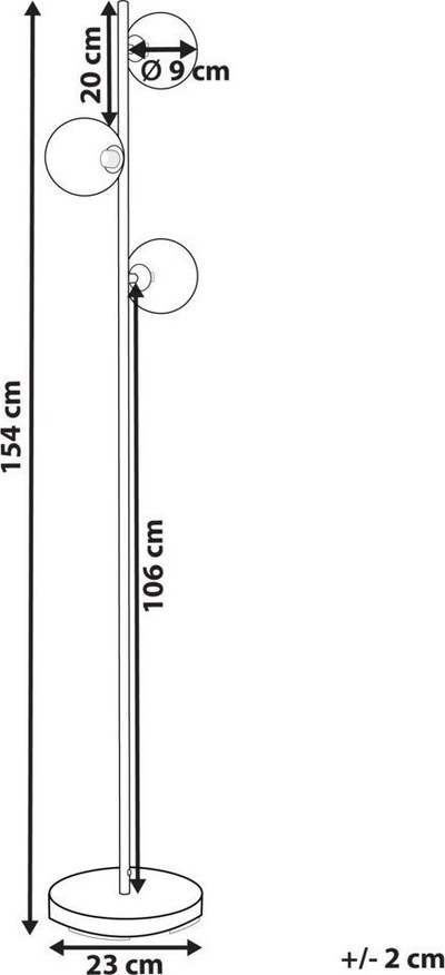 Lampë dyshemeje RAMIS Metal, 3 kupola, metalike, argjendi