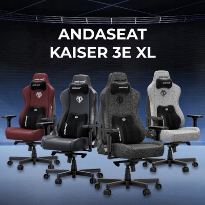 Karrige lojërash Anda Seat Kaiser 3E XL, material tekstili, ergonomike, gri e errët