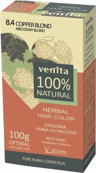 Ngjyrë bimore për flokë Venita Herbal Hair Color 8.4 Copper Blonde, vegane, 100% bimore